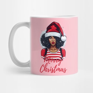 Black Woman Santa, Black Mrs Santa Claus, African American Santa, Merry Christmas Mug